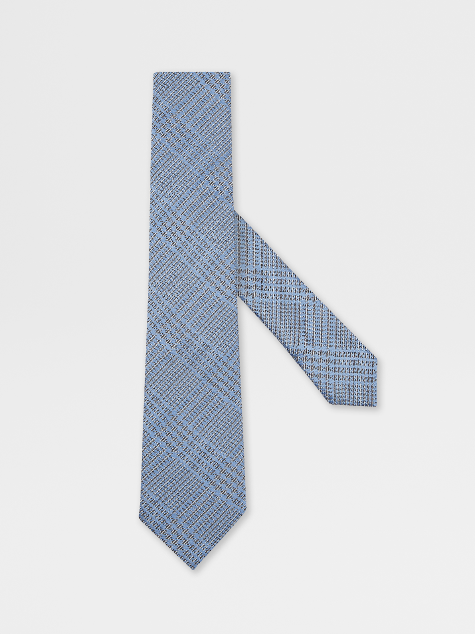 Light Blue Seersucker Silk Tie